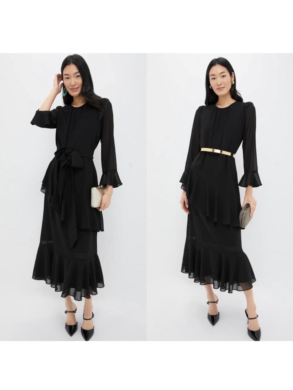Tuckernuck Black Sasha Midi Dress  Size 0/ XS